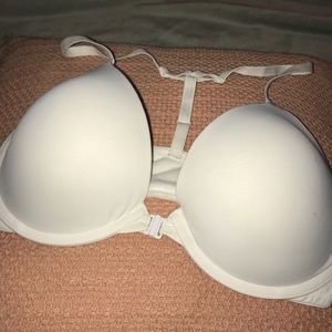White Pink Victoria Secret Racerback White Bra!